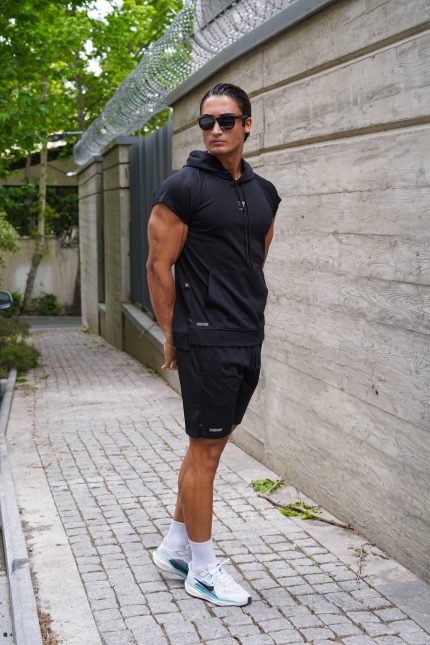 ست حلقه ای شلوارک کلاهدار gym shark